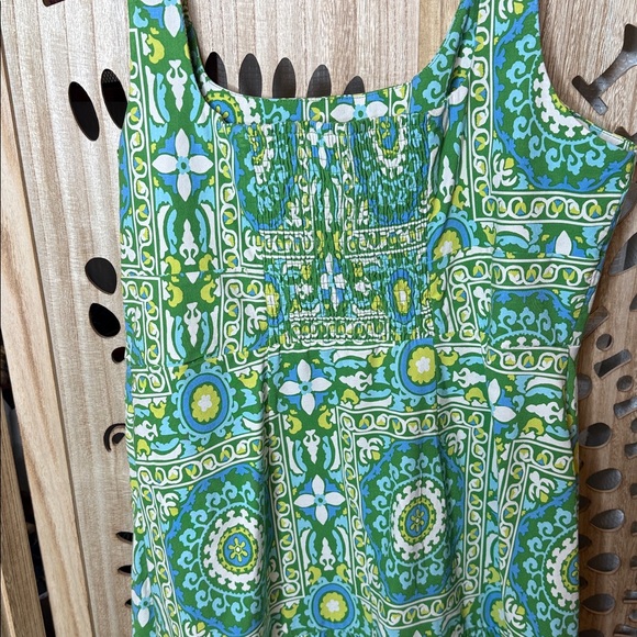 Anthropologie Green and Yellow Patterned Dress - Picture 5 of 8
